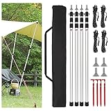 Jopassy 4X Zeltstange, 87.5-234.5cm Höhenverstellbar Zeltstangen, Zeltgestänge Aluminiumlegierung, Zelten Zeltstange mit Twist-Lock-Mechanismus für Zelt, Tarp, Sonnensegel oder Plane