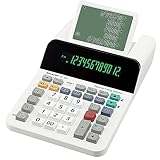 Sharp EL-1501 Anzeigender Tischrechner (Paper& Ink-Free, 12-stelliges und 5-zeiliges LCD Display, Batteriebetrieb) Weiß, 150mm x 62mm x 228mm