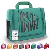 GRINSEZWERGE Kulturtasche für Kinder und Erwachsene - 12 Motive | Reise Kulturbeutel für Damen und Herren | Kosmetiktasche zum Aufhängen | Waschbeutel Waschtasche Reisetasche für Jungen und Mädchen