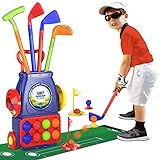 QDRAGON Golf Spielzeug Set für Kinder, Mini Golfkoffer mit 4 Golfschläger und 8 Bällen Mini Golf Spielset Kinderspiele Geschenk für Kinder, Jungen, Mädchen 3 4 5 6 Jahren