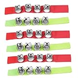 ARTSEWPLY 24 Stück Teiliges Weihnachtsarmband mit Roten und Grünen Jingle Bells Laute Rassel Armbänder für Musikalisches Rhythmus für Weihnachtsfeiern Karneval und Musikunterricht