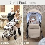 Kinderwagen 2 in 1 [Babywanne & Sportsitz] Buggy mit Aluminium-Gestell | Kinderbuggy Höhenverstellbarer Griff | Stroller Baby Leicht klappbarer Reisebuggy mit Zubehör-Set | Buggys – AMOR BABY®
