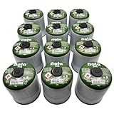 NOLA 450g Gaskartusche mit Schraubventil – Propan-/Butan Gas Kartusche EN417 – Ventilkartusche für Campingkocher, Gaskocher & Gasgrill – Outdoor Campinggas Schraubkartusche (12, Weiß)