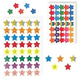 550 Stück Holografische Stern Belohnungs Sticker, Bunte Glitzer Smiley Sterne Sticker, Leicht Reißen Lehrer Sterne Aufkleber, Dekorative DIY Karten Sticker, Kreative Sticker für Lehrer Belohnungen