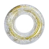 SDXCJY Schwimmring für Kinder, langlebig, aufblasbar, Pailletten, Schwimmring, Sommerpool für 4–9 Kinder und Wassersport (Gold)