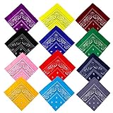 Bandana Kopftuch Halstuch Nickituch Biker Tuch Motorad Tuch verschied Farben Paisley Muster Hals, Kopf, Schal Taschentücher, Wickelschal-Armband für Männer, Frauen und Kinder