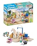 PLAYMOBIL Horses of Waterfall 71354 Isabella & Lioness mit Waschplatz, umfangreiche Pferdepflege, weitläufige Ausritte und gemeinsame Selfies, nachhaltiges Spielzeug für Kinder ab 5 Jahren