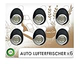 Air Wick Auto-Lufterfrischer – Duftspender für das Auto gegen unangenehmen Geruch – Duft: Holz und Leder, 6er Megapack