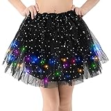 Kefiyis Tüllrock Damen LED Tütü Erwachsene Teenager Tutu Party Ballett Tanzen Fancy Dress Halloween Kostüm