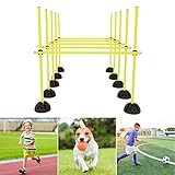 AufuN Agility Sprungstangen-Set, Trainingsstangen für konditionelles, Koordinationshürden für Sprungkraft, Dribbling und Beweglichkeit(Gelb)