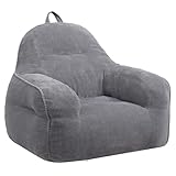 BEJOY Kinder Sitzsack, Bequemer Kinder Sitzsack Stuhl mit Füllung, Kleinkind Stuhl, Sitzsäcke für Kinder, Grau