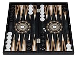HBS GAMES Midnight Pearl Design Backgammon Brettspiel 48 Zentimeter aus Holz mit Acryl-Spielsteinen Freunde und Erwachsene