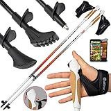 Nordic Walking Stöcke Aluminium mit Handgelenkschlaufen | GRATIS - Nordic Walking/Fitness App (110)