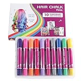 Haarkreide Für Mädchen, Temporäre Haarkreidestifte, Waschbare Haarfarbmarker, Mit Lebendiger Ungiftiger Formel, Einfaches Anwendungs-Kit, 10-Farben, Für Mädchen, Kinder, Erwachsene, Cosplay, Make-up
