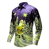 Weihnachtskostüm Herren Rentier,Hawaiihemd Weihnachten Herren,3D Druck Weihnachtsoutfit,Weihnachts Tshirt Herren,Hemd Weihnachten Herren Krawatte Weihnachten Weihnachtshemd Herren Langarm
