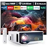ZDK Neuer Beamer 2024 Full HD 1080P,4K-Unterstützung 5G WiFi projektor mit 20000 Lumen für Heimkino kompatibel mit Smartphones/TV-Stick/PS5 /Switch