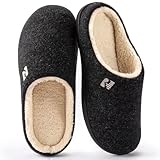 RockDove Herren Hausschuhe mit Sherpa-Futter und Memory-Schaum, 42/43 EU, Schwarz