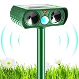 Solar Katzenschreck, Ultraschall Tiervertreiber Katzenabwehr, Wasserdicht Marderschreck mit PIR-Bewegungssensor Katzenschreck für Garten, Wirksam Gegen Katzen, Hunde, Marder, und Vögel Schädlineg