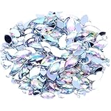 Canollo 200 Stück Harz Strasssteine Set, Weiße Strass Nagelzubehör, Edelsteine in Verschiedenen Größen, Basteln Flatback Strasssteine, Dekorative Diamanten für Nagel Deko, DIY Handwerk