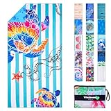 Winthome Strandtuch Beidseitig, Strandhandtuch Groß 180x90cm, Mikrofaser XXL Schnelltrocknend Leicht, Badetuch Sandfrei, für Damen Herren Reise Urlaub Schwimmen Sauna (1 Pack)
