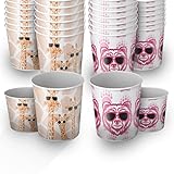 JungleTree Einweg-Papierschalen für heiße und kalte Lebensmittel (Eisbecher, gefrorene Joghurtbecher, Suppentassen) (340 ml, 50 Stück)