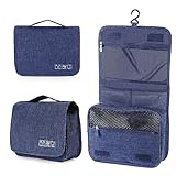 AiQInu Kulturbeutel zum Aufhängen, Kulturtasche Unisex Faltbare Waschtasche Kosmetiktasche Reisezubehör mit Haken für Damen und Herren