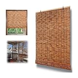 Bambus-Rollos – Natürlicher Sichtschutz für Garten und Terrasse – Vertikaler Sonnenschutz für Balkon (120 x 220 cm)