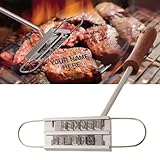 Grill Brandeisen Steak Brandeisen mit 55 austauschbaren Buchstaben Multifunktions BBQ Zubehör mit Holzgriff zum Branding Steaks, Burger, Fleisch