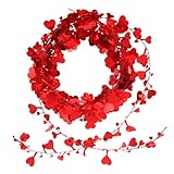 MAGICLULU Valentinstag Kranz Party Valentinstag Herzkranz Zeremonie Girlande Schmücken Valentinskränze Für Die Tür Anhänger Valentinstag Kränze Valentinstag Herzkränze Eisendraht Rot