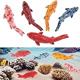 Tuxuzal 5 Stück Künstlicher Fisch Dekorationen Aquarium Zubehör Schwimmender Fisch Deko für Teich Aquarium Landschaftsbau Ornamente Harzfisch Schwimmender Fisch Landschaftsbau Handwerk