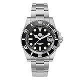 San Martin SN017 Diver Ghost Luxusuhr Saphirglas Herren automatische mechanische Uhren Keramiklünette 20 Bar leuchtendes Zifferblatt Armbanduhren, schwarz, modisch, Schwarz , Klassisch