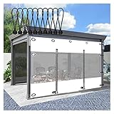 Wasserdichte Planen-Seitenteile mit Reißverschluss für Pergola, Terrasse, Veranda, Pavillon, Carport, weiß, transparent, Türvorhänge