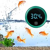 Aquarium Thermometer LCD Digital, Nizirioo Hohe Präzision Funk Wasser Digitales Thermometer Aquarium Zubehoer mit Led Digitalanzeige, Mini Pool Wasserthermometer Aussen Innen Deko fuer Terrarium