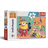 Trefl 17395 Despicable Me 4, Lustige Minions 60 Elemente-Buntes Puzzle mit Helden der Fernsehserie, Kreative Unterhaltung, Spiel für Kinder ab 4 Jahren, Mehrfarbig