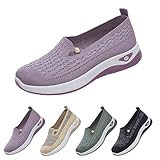Walkingschuhe Damen Breite - Loafer Damen Slip On Slipper OrthopäDische Schuhe Sneaker Bequem & Atmungsaktiv Mesh-Obermaterial Sommerschuhe Leicht,Rutschfest Damenschuhe Schlupfschuhe Mit Weich Sohle