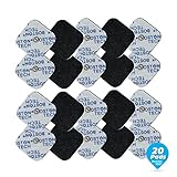 Set mit 20 Elektroden Boston Tech 5x5 cm - Druckknopf (Snap) - Elektroden für TENS und EMS-Geräte - Wiederverwendbare Pads - Extra weich - Kompatibel mit Elektrostimulator Beurer Vitalcontrol, Sanitas