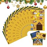 Krippenaufkleber – Set mit Weihnachtsaufklebern aus Papier | 3D-Essstätten mit 12 Blättern | Kunsthandwerk für Anfänger DIY Szene - Dekoration der Christlichen Geburtsgeschichte | Ideal für die