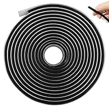 MeoZynxadril Butylrundschnur, Butylrundschnur Schwarz 9.5mm X 4m, Wasserdichtes Butylband, Selbstklebend Butylschnur, für Scheinwerfer, Wohnmobile, Windschutzscheiben, Fenster und Türen