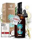 Heldengrün® Kokosöl flüssig [100% REIN] Dermatologisch getestet - Kokosnussöl für Haut & Haare - Fraktioniertes Kokosöl für Ätherische Öle - Inklusive Pipette & Pump - Fractionated Coconut Oil