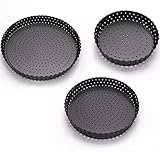 Antihaftbeschichtetes Kuchenformen-Set mit 3 verschiedenen Größen mit losem Boden für cremigen Käsekuchen, Schokoladenkuchen und Muffins, Quicheform, Backform-Set