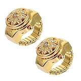 Artibetter 2St Uhr mit Diamantring Uhrenring Geschenk für Mädchen Klare Faltmarkise Digitaluhr Herrenuhren lässige Uhr einzigartige Uhr Anschauen Ringuhr Fingeruhr Muschelschale Zinklegierung