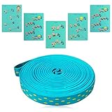 Hüpfgummi Gummitwist Kinder für Mädchen Jungs mit Anleitung Kinderspiele für Einschulung Schulanfang Geschenke Indoor und Outdoor Spielzeug Gartenspielzeug (Blau)