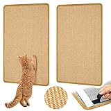 Graciadeco 2 Sisal Teppich Katzen Kratzbrett Wand, 60 x 40cm Kratzmatte Katze Natürlich Katzenkratzbretter, Katzenteppich Sisalmatte Kratzecke für Katzen
