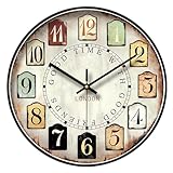NUOVO Vintage Dekorative Wanduhr Mit Großen Arabischen Ziffern, Klassisch für Wohnzimmer und Schlafzimmer
