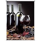 Dekobanner Stoffbanner Textilbanner Stoffposter Langbahn Vorhang Wein mit Stange