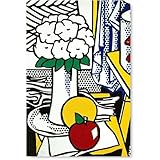HKAHF AJWUQ Berühmtes Roy Lichtenstein Poster《Pop Art Stillleben》Wandkunst Roy Lichtenstein Leinwand Gemälde Retro Drucke Für Raum Deko Bild 50x70cm Kein Rahmen