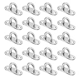 EUIOOVM 20 Stück Augplatte Edelstahl - M5 Augplatte mit Öse zum Aufhängen von Gegenständen, Befestigungshaken, Wandhalterung, Sonnensegel Befestigung, Deckenhaken, Bootszubehör