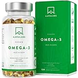 Algenöl Omega 3 Vegan Hochdosiert [1100 mg] 300 EPA 600 DHA pro Tagesdosis - 100% Vegan Omega 3 Algenöl Kapseln für normale Gehirnleistung & Sehkraft - 120 Vegan Omega 3 Kapseln Hochdosiert Omega 3 Öl