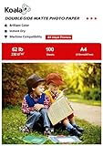 Koala Fotopapier für Tintenstrahldrucker, Doppelseitig, Matt, A4, 230 g/m², 100 Blatt. Geeignet zum Drucken von Fotos, Zertifikaten, Broschüren, Flyern, Faltblättern, Grußkarten, Kalendern, Kunst