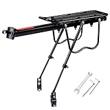 H022B - Fahrrad gepäckträger Sattelstützgepäckträger max 50Kg Komplett Aluminium Rücklichthalter Reflektor Flankenschutz - INION